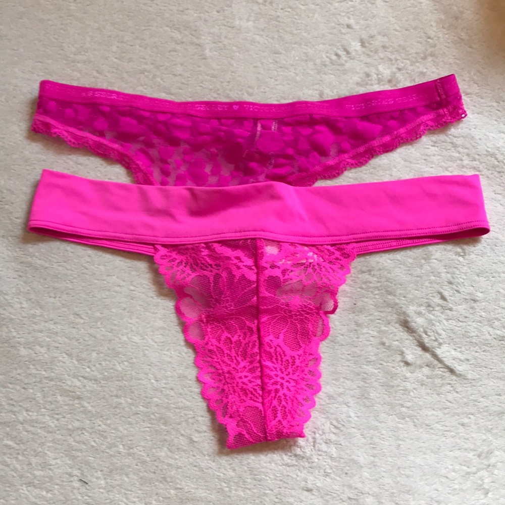 Victoria Secret 2 pack lace thongs, small